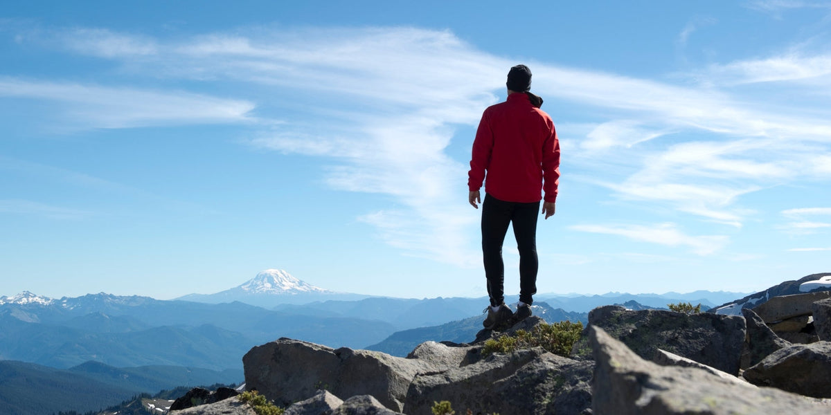 Hiker looking out to the distance