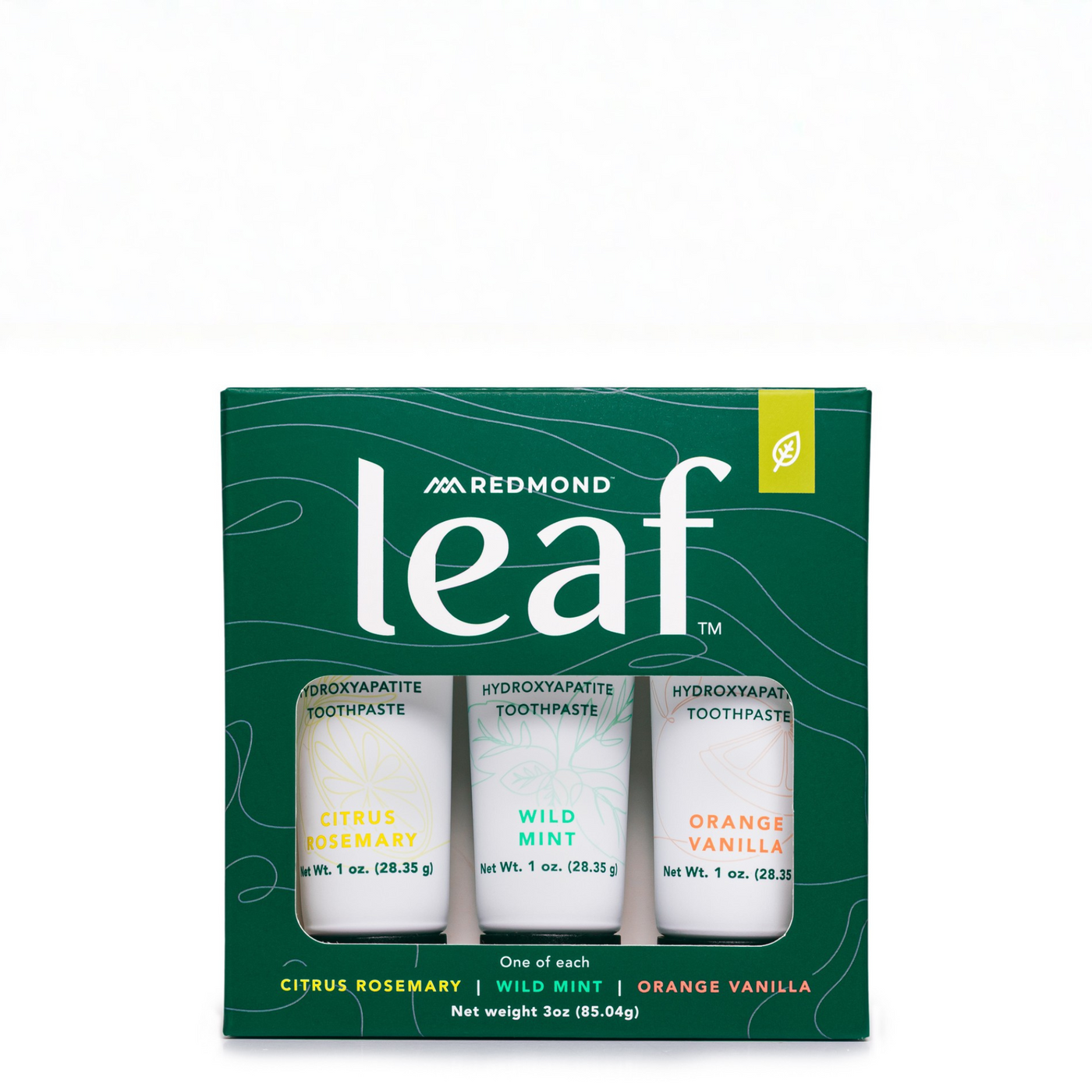 Leaf Toothpaste Variety Pack (3 Count, 1 oz Tube of each flavor)
