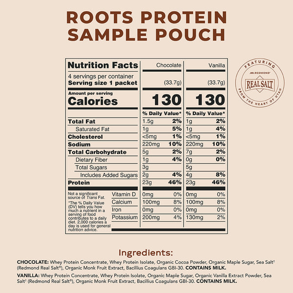 Redmond Roots Protein Powder Sample Pack (4 sticks)