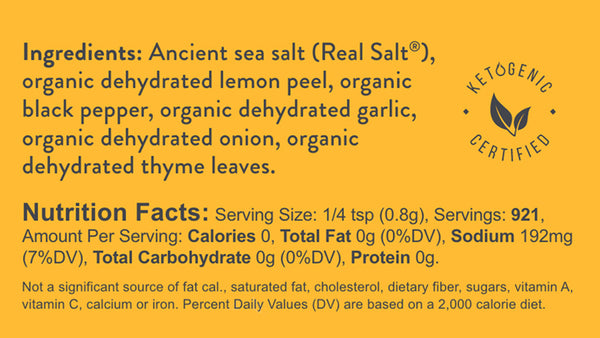 "Keto Certified seal over a yellow background highlights the ingredients and nutritional information of a Keto-friendly food product." 
